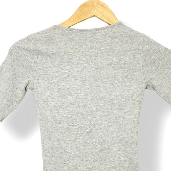 Aeropostale Hook-And-Eye Short Sleeve Top in Heathered Gray Size XS - Picture 6 of 11